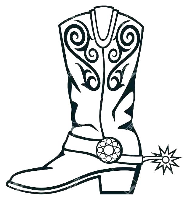 618x657 Cowboy Coloring Pages Printable Cowboy Boot Coloring Page Cowboy