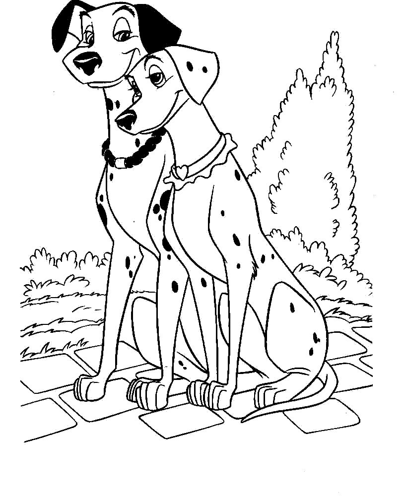 816x1000 Two Dogs Coloring Pages Dalmatians Free Incredible