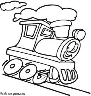 320x338 Printable Cartoon Dam Train Colorign Pages