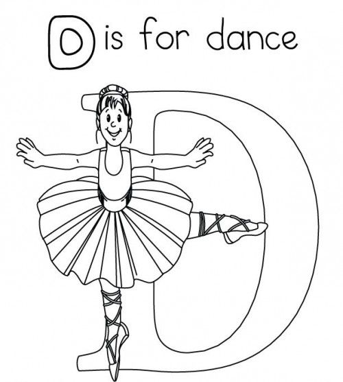500x557 Letter D Is For Dance Coloring Page Dance Teacher Tips Ideas
