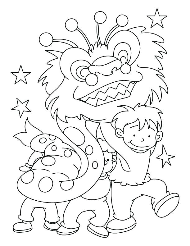 612x792 New Year Coloring Page Dragon Dance Party Colouring Pages Colori