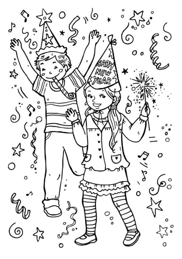600x850 New Year Coloring Pages Picture Coloring Pages