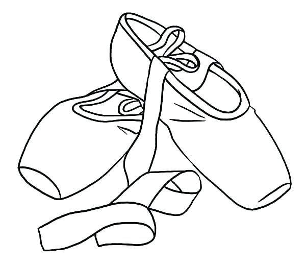 600x523 Pointe Shoes Coloring Pages Shoes Coloring Printable Page Coloring