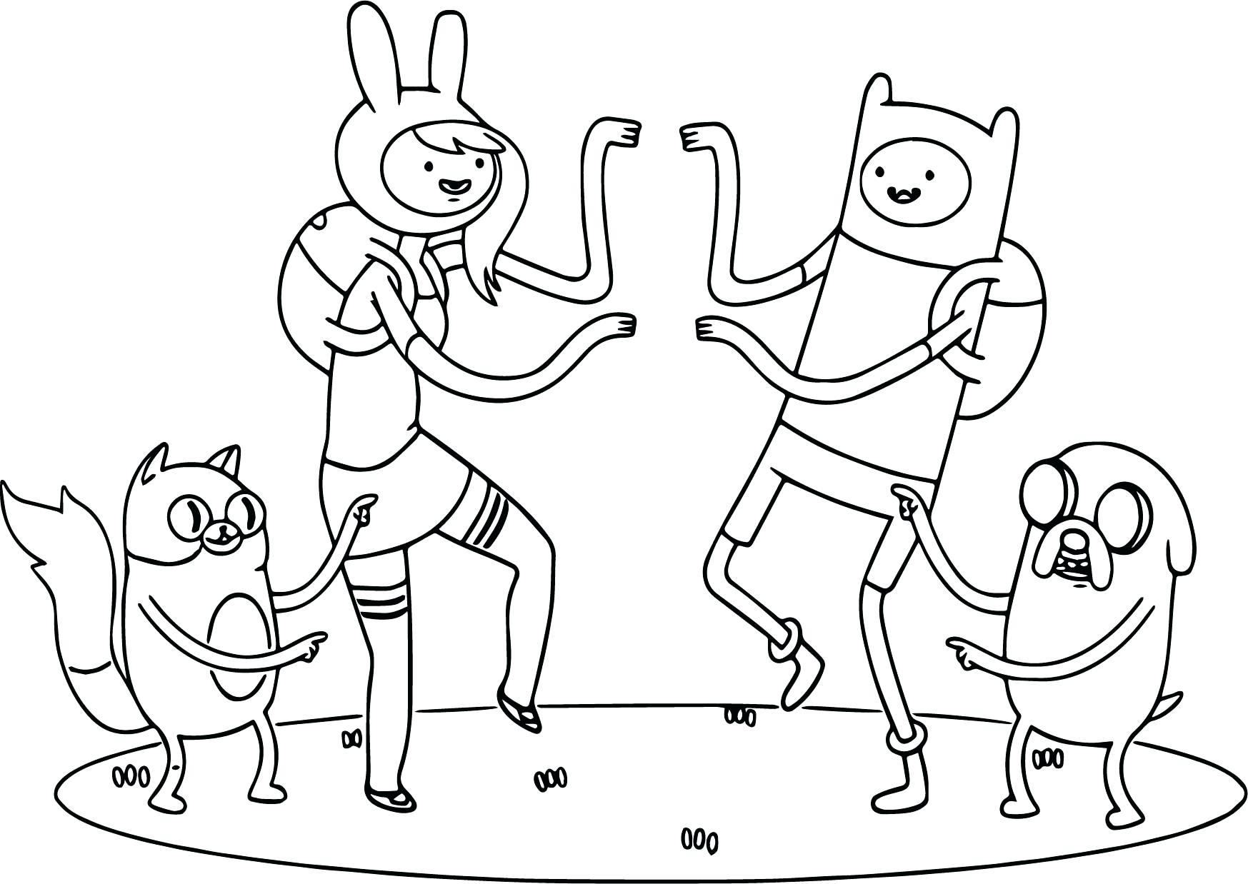 1747x1238 Coloring Pages Thanksgiving Disney Adventure Time Team Dance Page