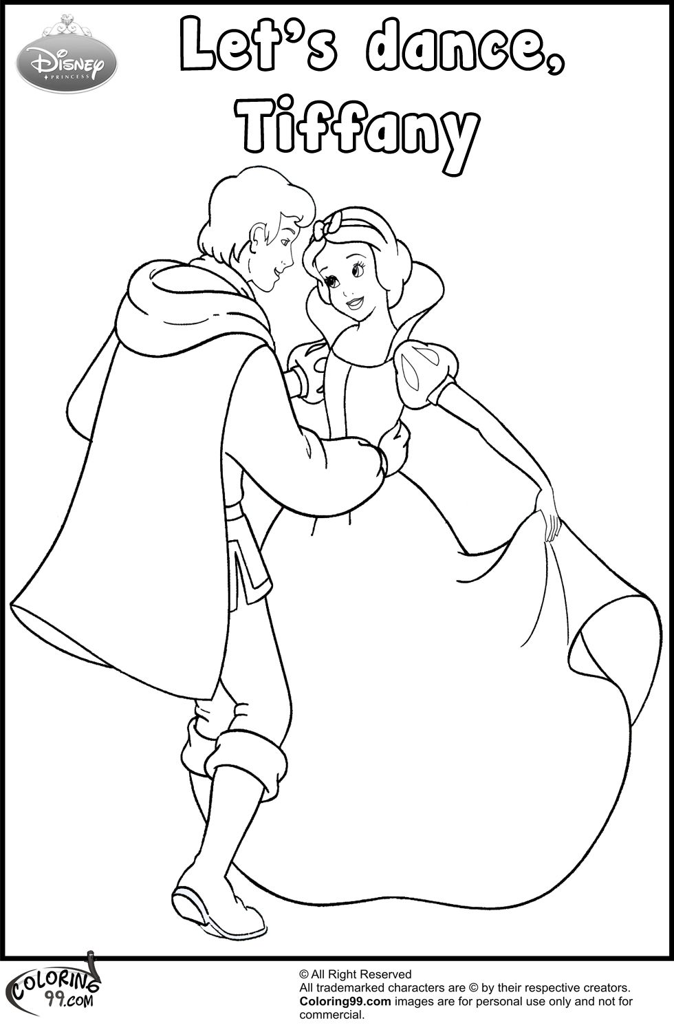 980x1500 Snow White And The Prince Coloring Pages Team Colors