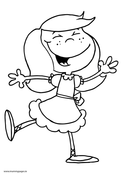 422x597 Dancing Girl Colouring Page Mummypages Mummypages Ie
