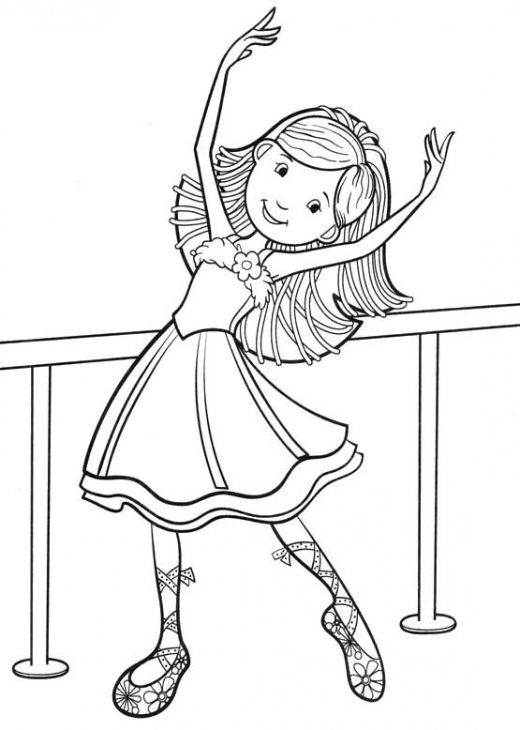 520x730 Little Ballet Dancer Smiling Coloring Page Fun Coloring Pages