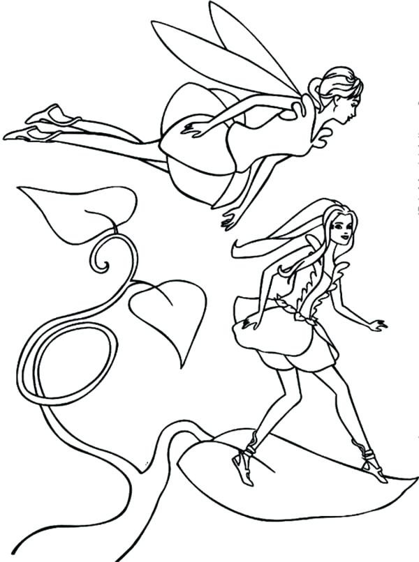 600x806 Dandelion Coloring Pages Barbie And Dandelion Standing On A Leaf