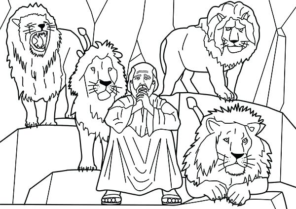 600x424 Daniel Coloring Pages In The Lions Den Coloring Page And The Lions