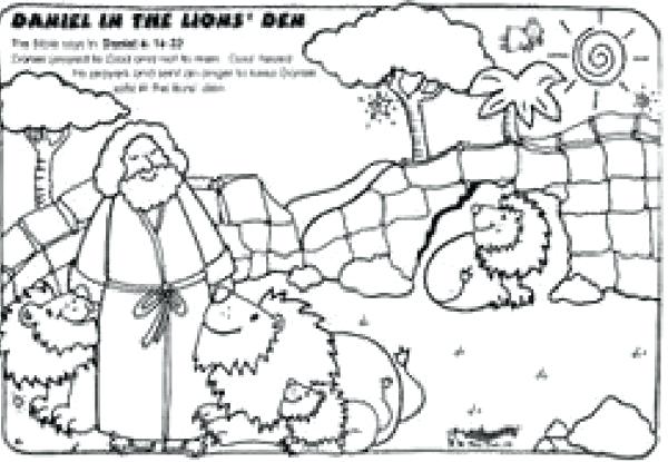 600x415 Printable Coloring Pages Daniel And The Lions Den As Well As
