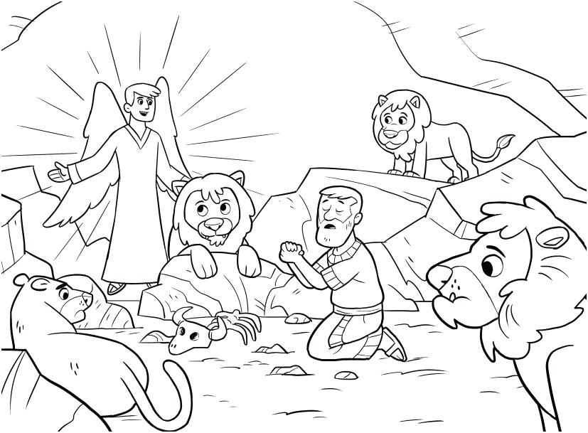 Daniel And The Lions Den Coloring Pages Free at GetDrawings | Free download