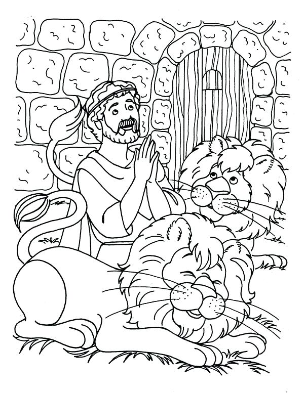 600x777 Daniel In The Lions Den Bible Coloring Pages As Well As Praying