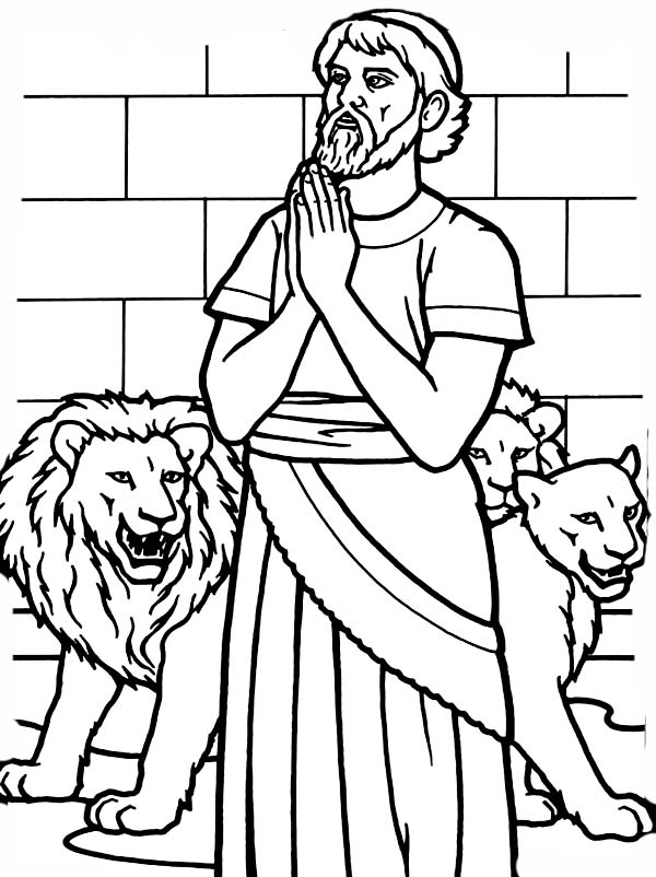 600x802 Daniel Pray To God In Daniel And The Lions Den Coloring Page