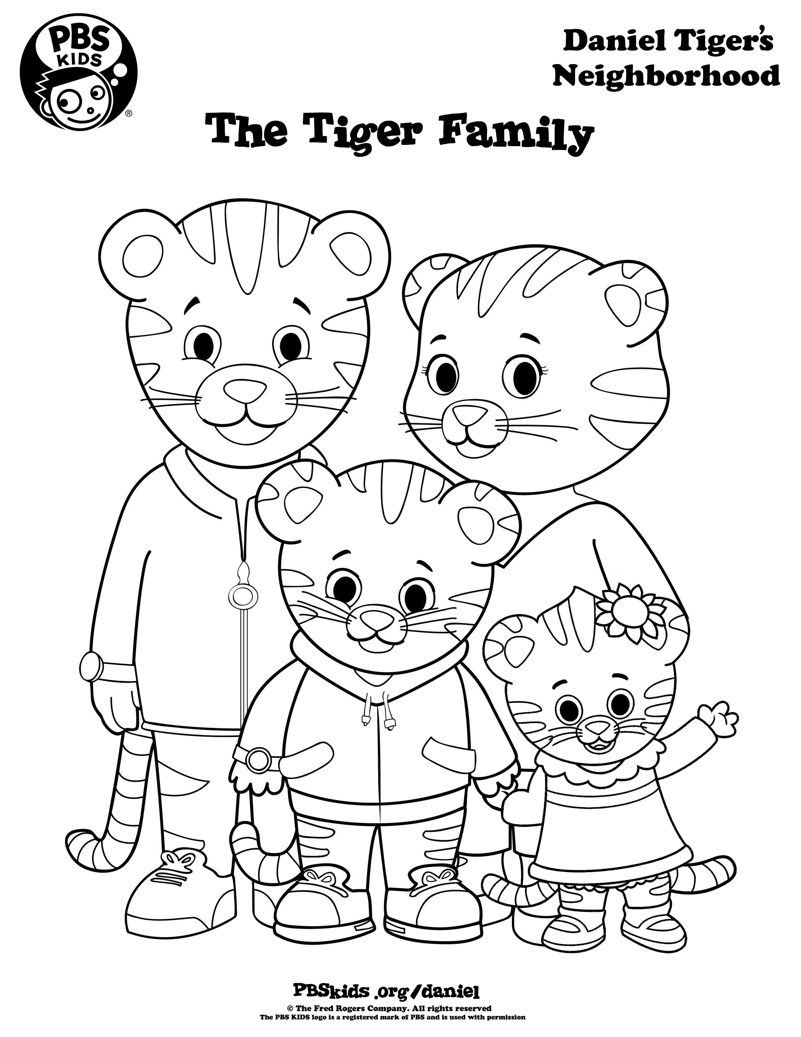 2550x3300 Daniel Tiger Coloring Page