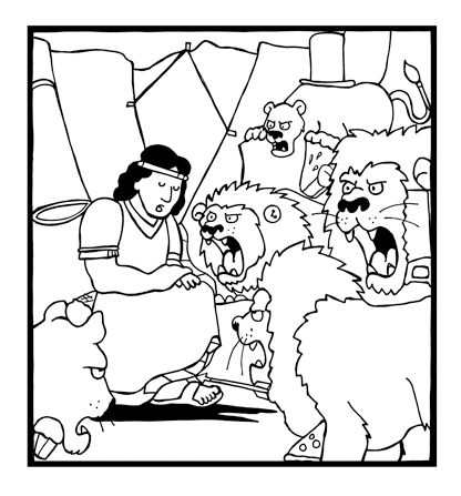 416x447 Daniel And The Lions' Den Coloring Page Primary
