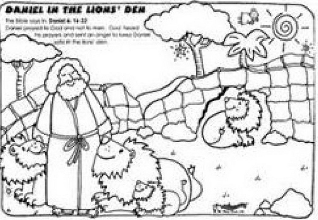 1048x725 Daniel And The Lion Den Coloring Book Ages Catholic Coloring