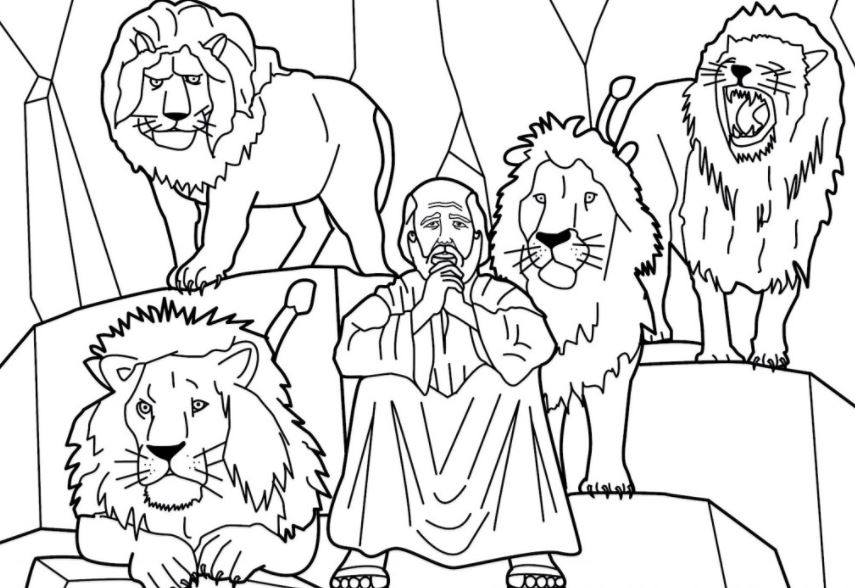855x588 Daniel And The Lions Den Coloring Page Drawing Board Weekly