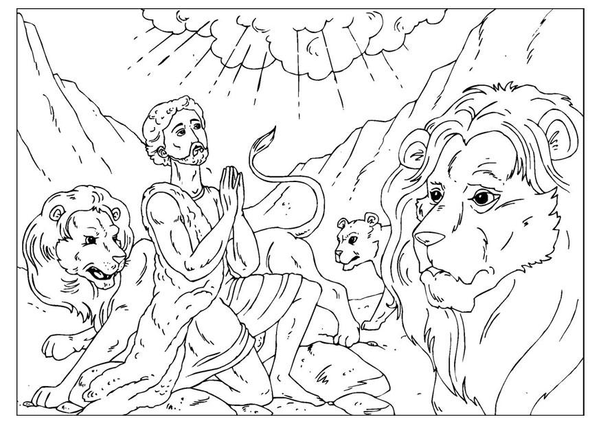 875x620 Coloring Page Daniel In The Lions' Den