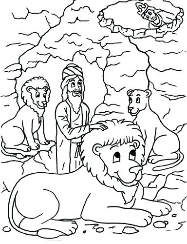 384x500 Daniel And The Lions Den Coloring Page Free Plus