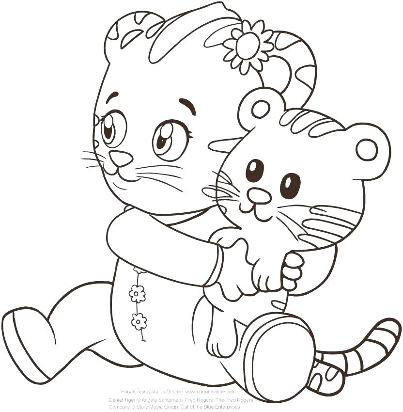 832x850 Daniel Tiger Coloring Page Baby The Sister Of Tiger Coloring Page