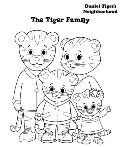 411x500 Coloring Page Daniel Coloring Pages Tiger Family Valentine Page