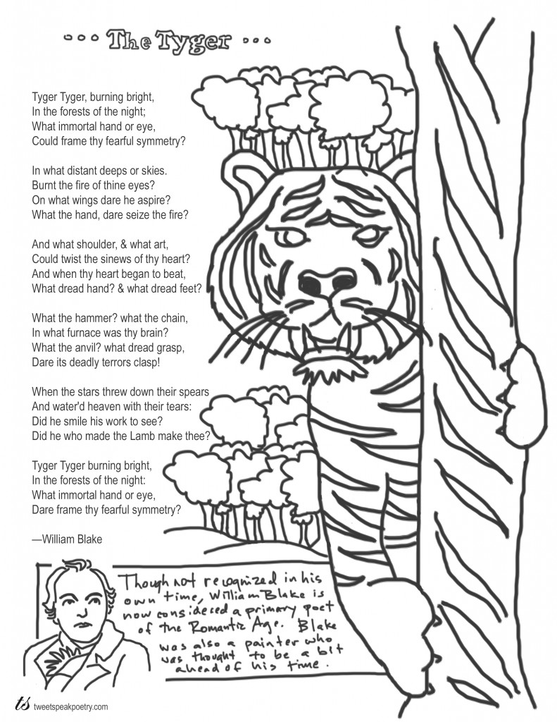 791x1024 Coloring Page Poems The Tyger