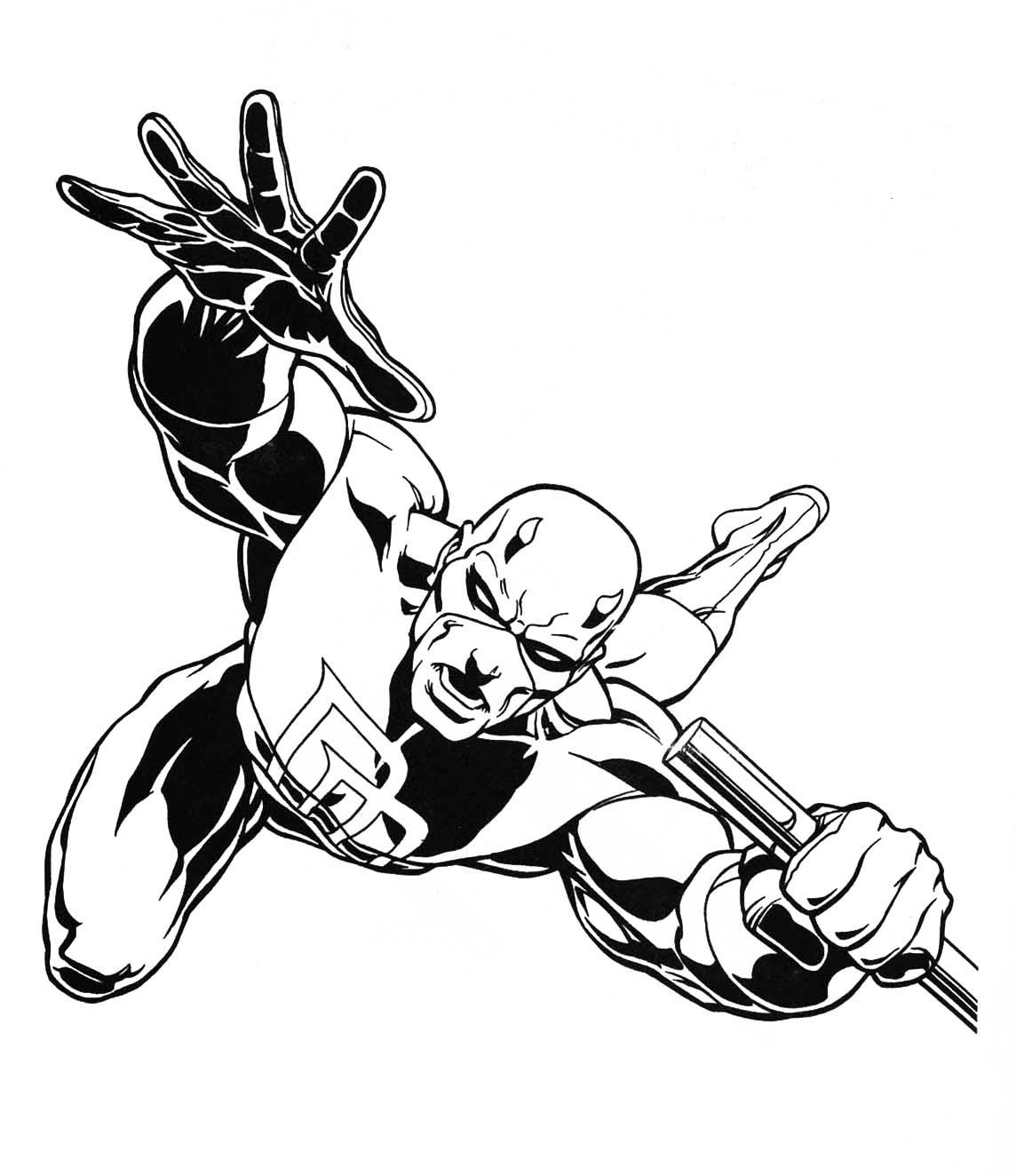 1144x1324 Movies Marvel Daredevil Coloring Page To Print For Pages