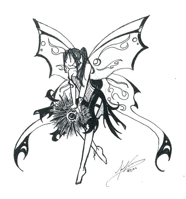 617x660 Gothic Fairy Coloring Pages