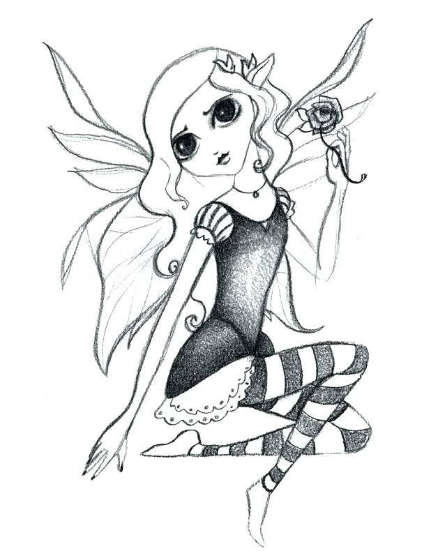 618x800 Astounding Surprising Gothic Fairy Coloring Pages Print Colouring