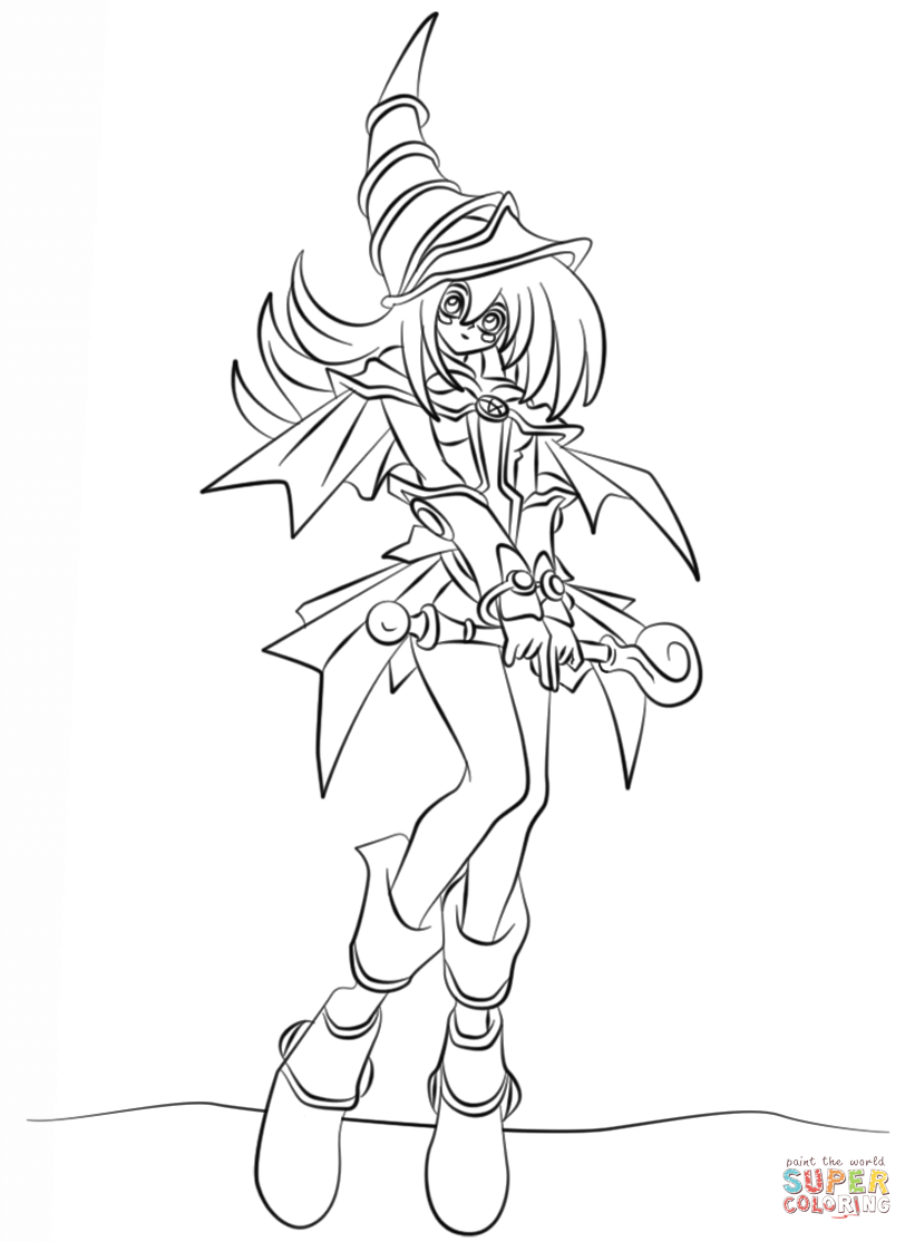 821x1114 Dark Magician Girl Coloring Pages Printable