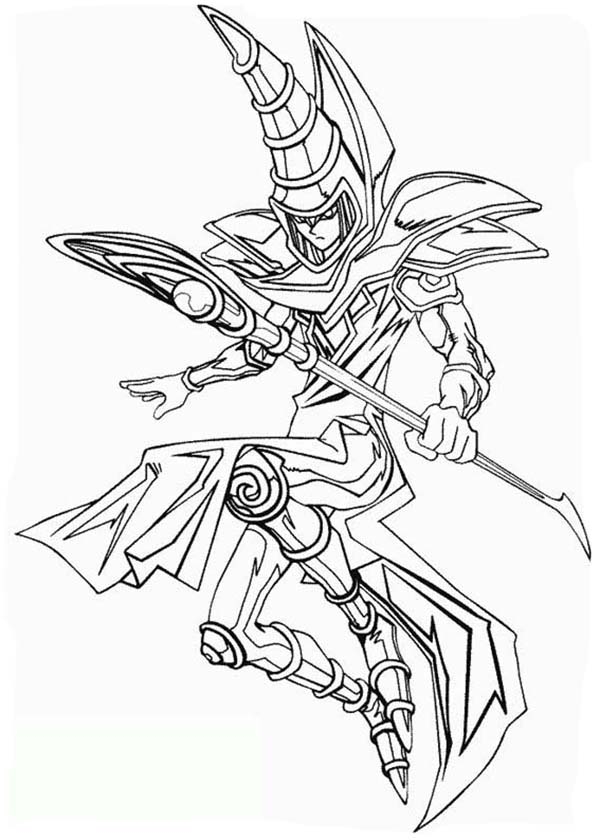 600x840 Yugioh Coloring Pages Fair The Dark Magician From Yu Gi Oh