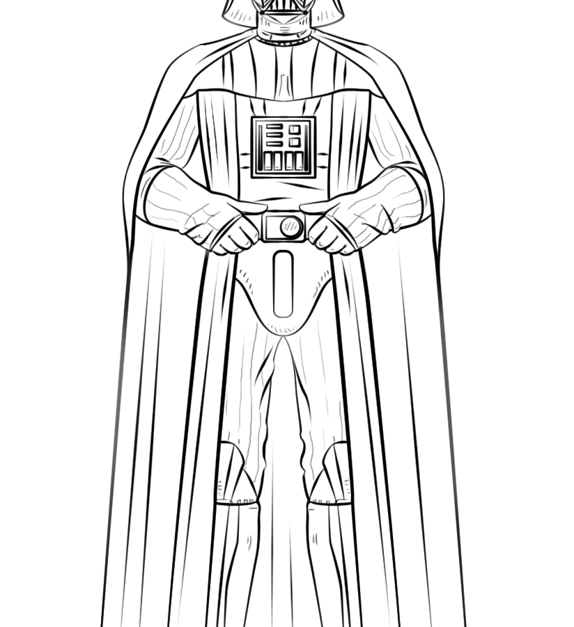 824x900 Star Wars Darth Vader Coloring Page Pages Kids Head Baby Book