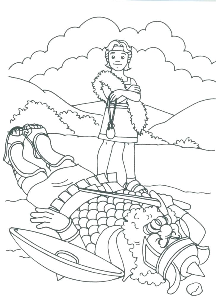 728x1005 David And Goliath Coloring Page With Medium Size Of And Coloring