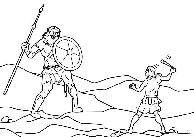 800x566 David And Goliath Coloring Pages Bible Coloring Pages And Crafts