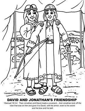 290x377 David And Jonathan Friendship Coloring Pages Alternate