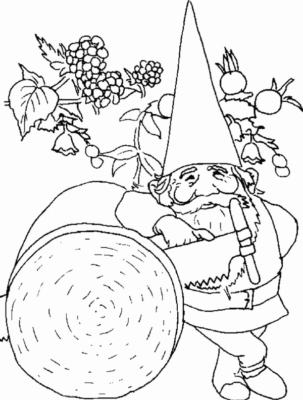600x793 David The Gnome Rest After Saw Up A Big Log Coloring Pages Batch