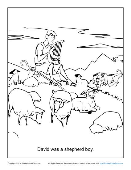 425x550 David Was A Shepherd Boy Coloring Page