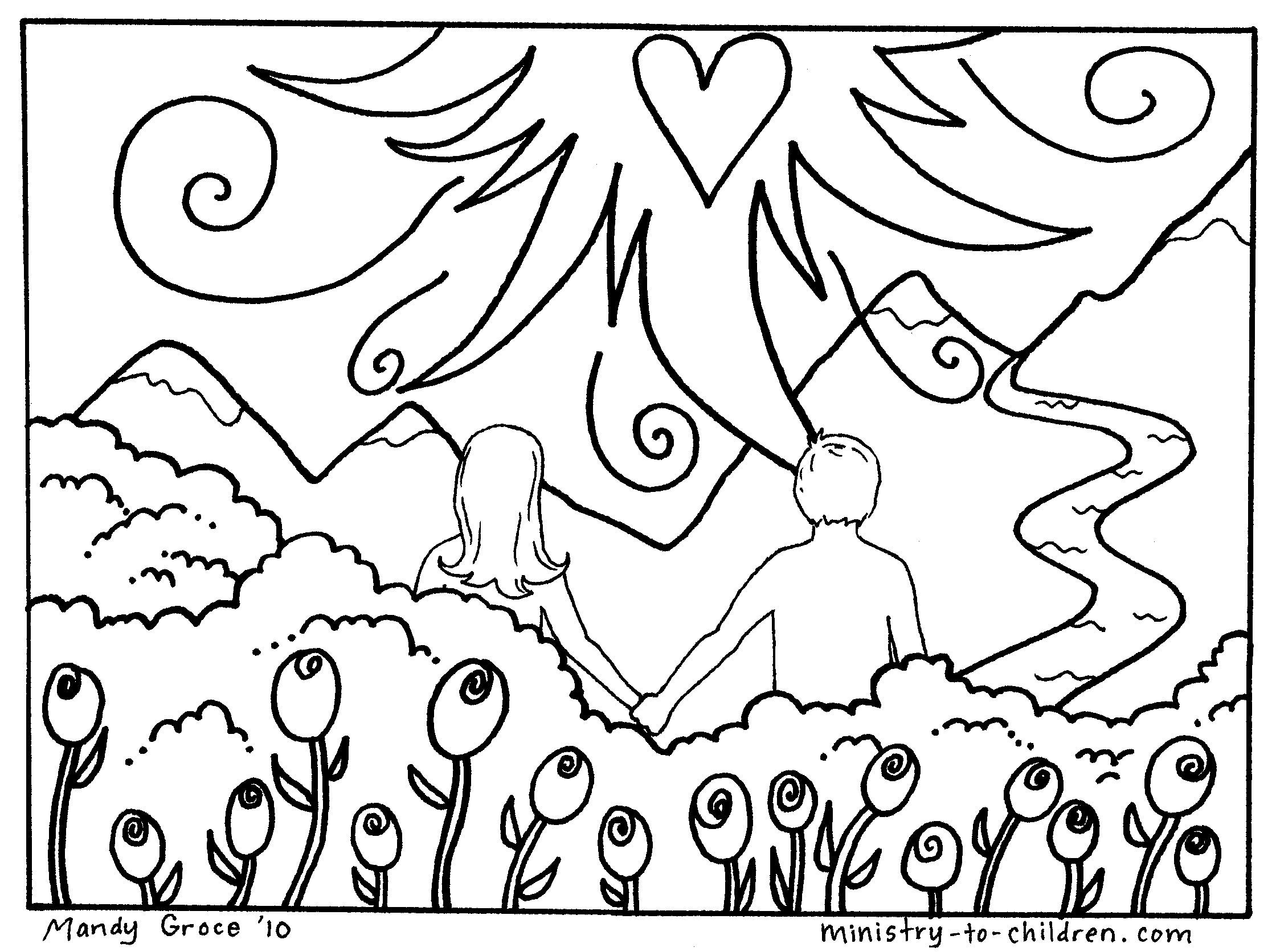 2240x1672 Colorful Garden Of Eden Coloring Pages Creation Day Page