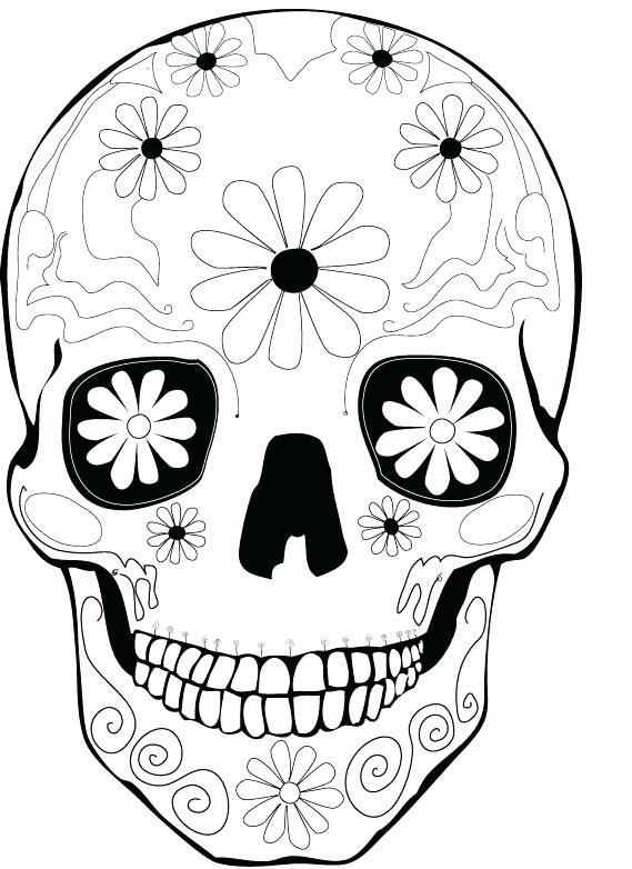 569x782 Dia De Los Muertos Coloring Sheets Day Of The Dead Skull Coloring