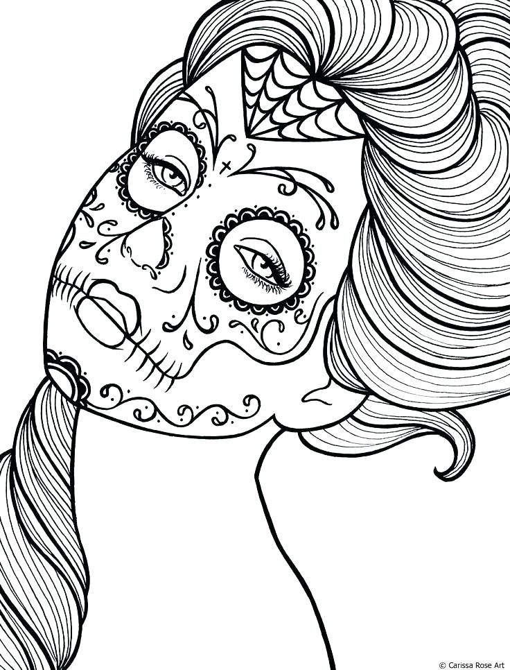 736x966 Dia De Los Muertos Skull Coloring Pages Skull Coloring Pages Day