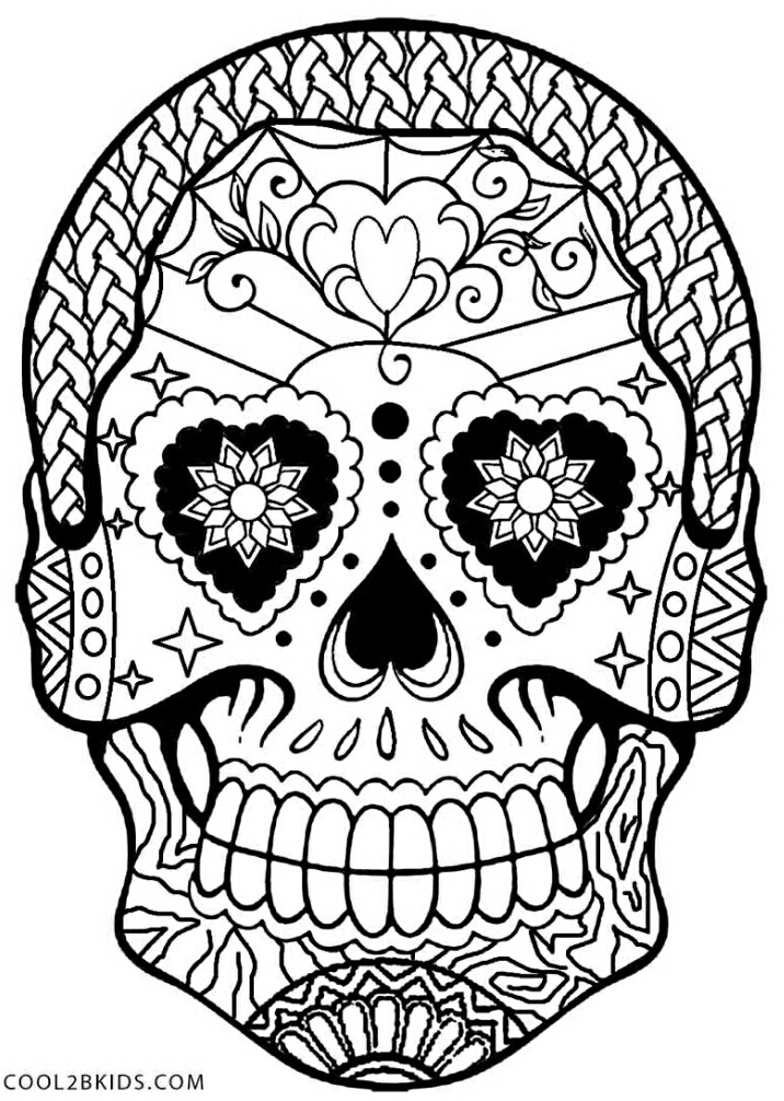 716x1006 Halloween Sugar Skull Coloring Page Free Printable Calaveras