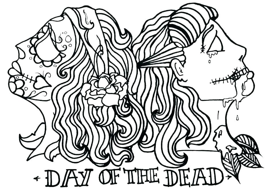 940x657 Day Of The Dead Coloring Pages For Adults Day Of The Dead Coloring