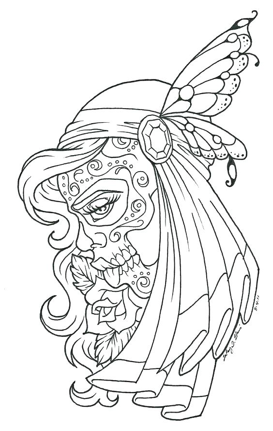 564x889 Day Of The Dead Coloring Sheet Day Of The Dead Coloring Pages Free