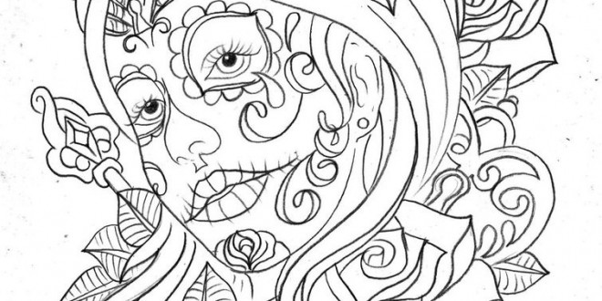 660x330 Day Of The Dead Coloring Pages For Adults