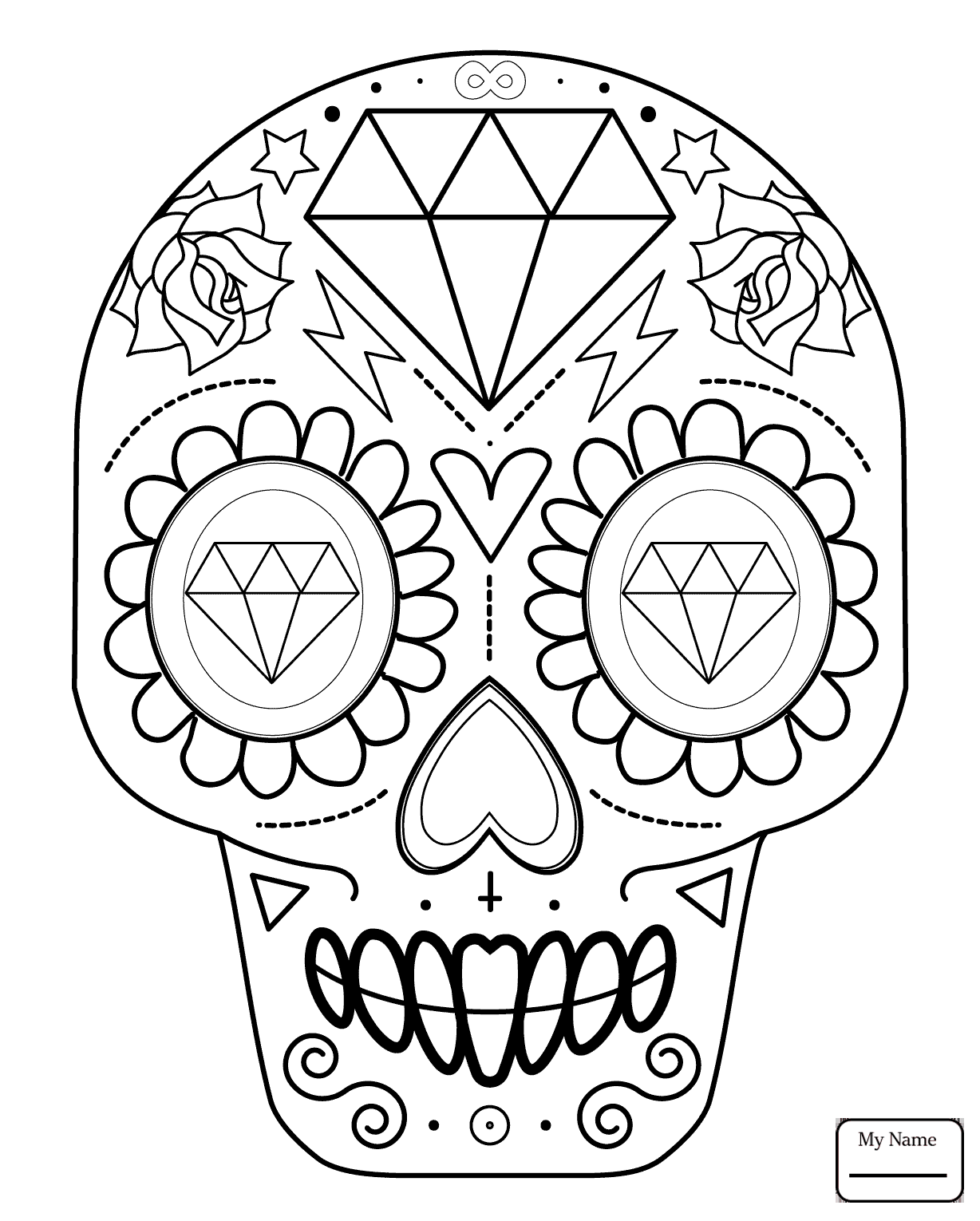 1228x1530 Simple Ideas Sugar Skull Coloring Pages Skulls Day Of The Dead