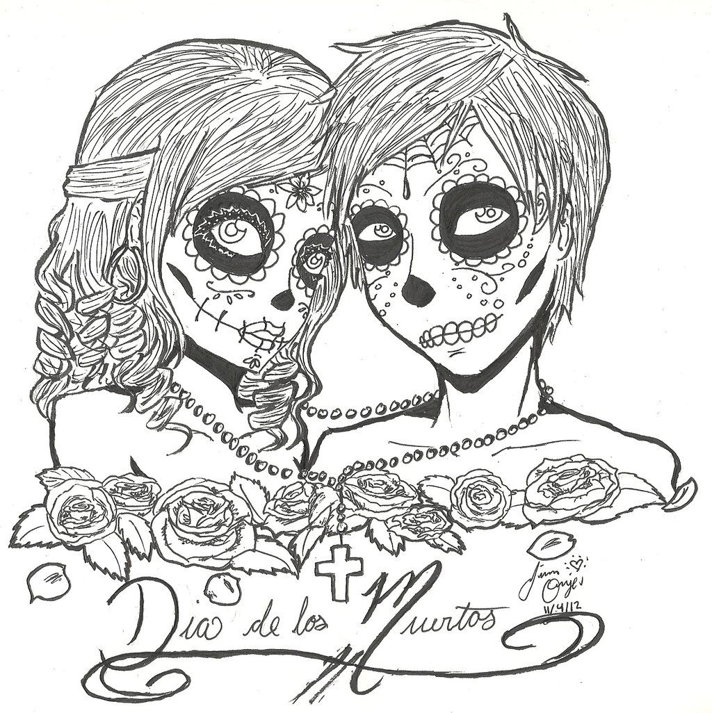 1024x1026 De Los Muertos Girl Coloring Pages