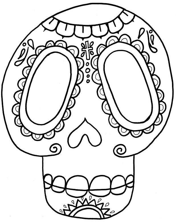 618x778 Day Of The Dead Skull Coloring Pages