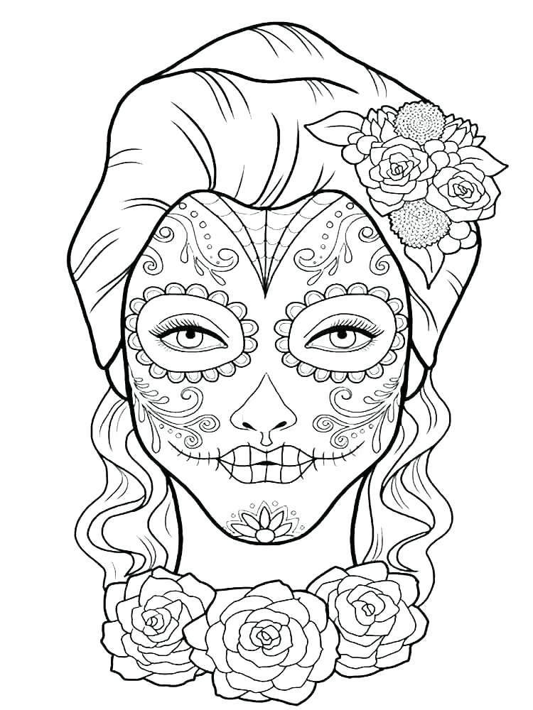 750x1000 El Dia De Los Muertos Coloring Pages Dragon Coloring Page Sugar