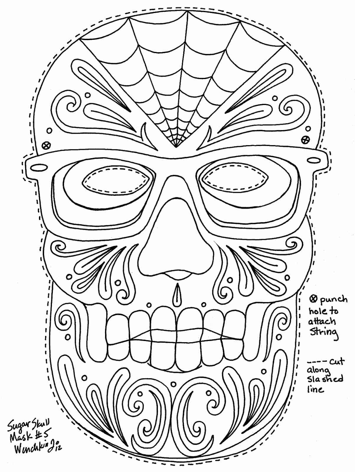1203x1600 Sugar Skull Masks Or Coloring Pages Printables