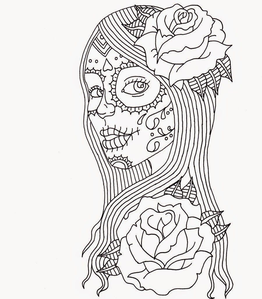 900x1026 Day Of The Dead Girl Coloring Pages Printable Coloring Pages